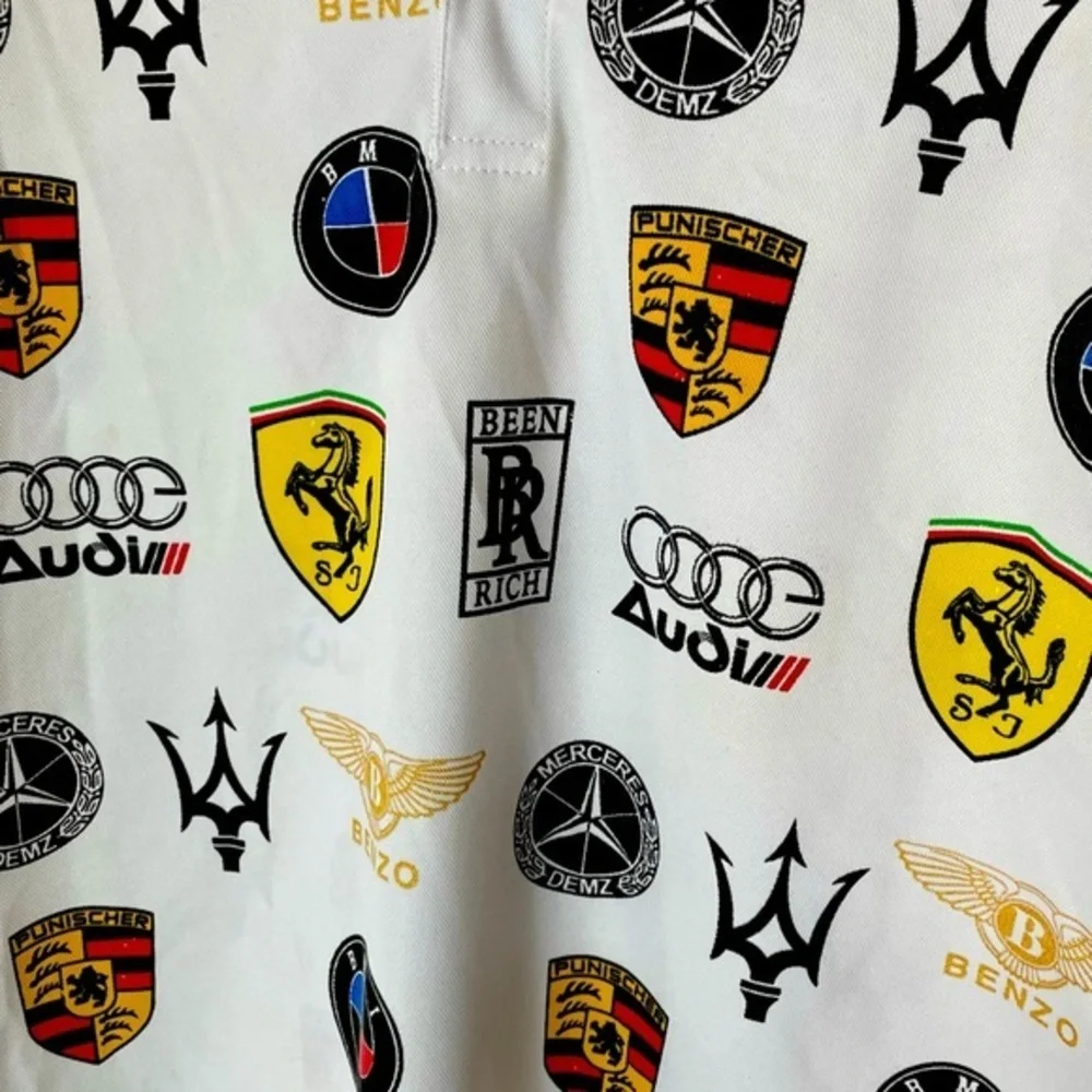 Bleecker & Mercer Short Sleeve Polo Luxury Car Logo Men’s‎ Size Medium - Picture 3 of 5